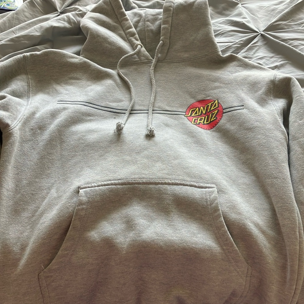 Santa Cruz Red and Yellow Logo Gray Sweatshirt